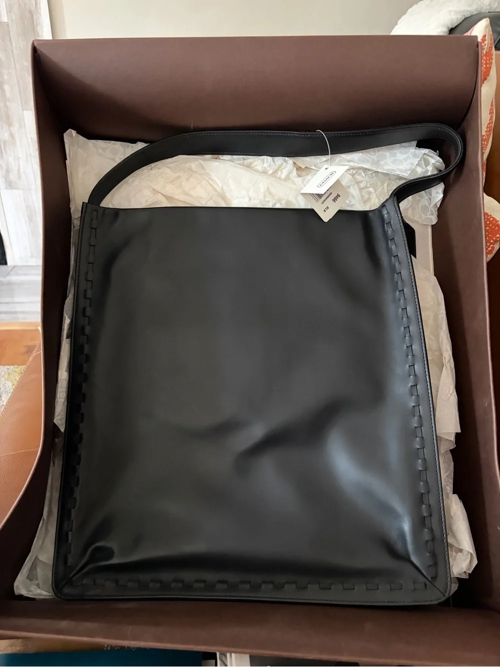 Coach Black Leather Hobo Shoulder Bag. New in Box!